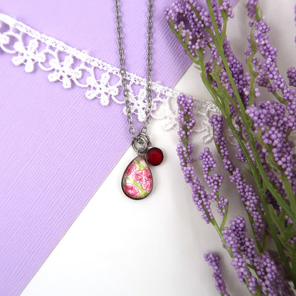 January Birth Flower Necklace - Carnations