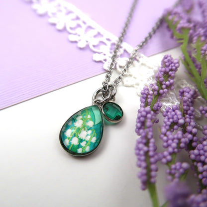 May Birth Flower Necklace - Lily of the Valley