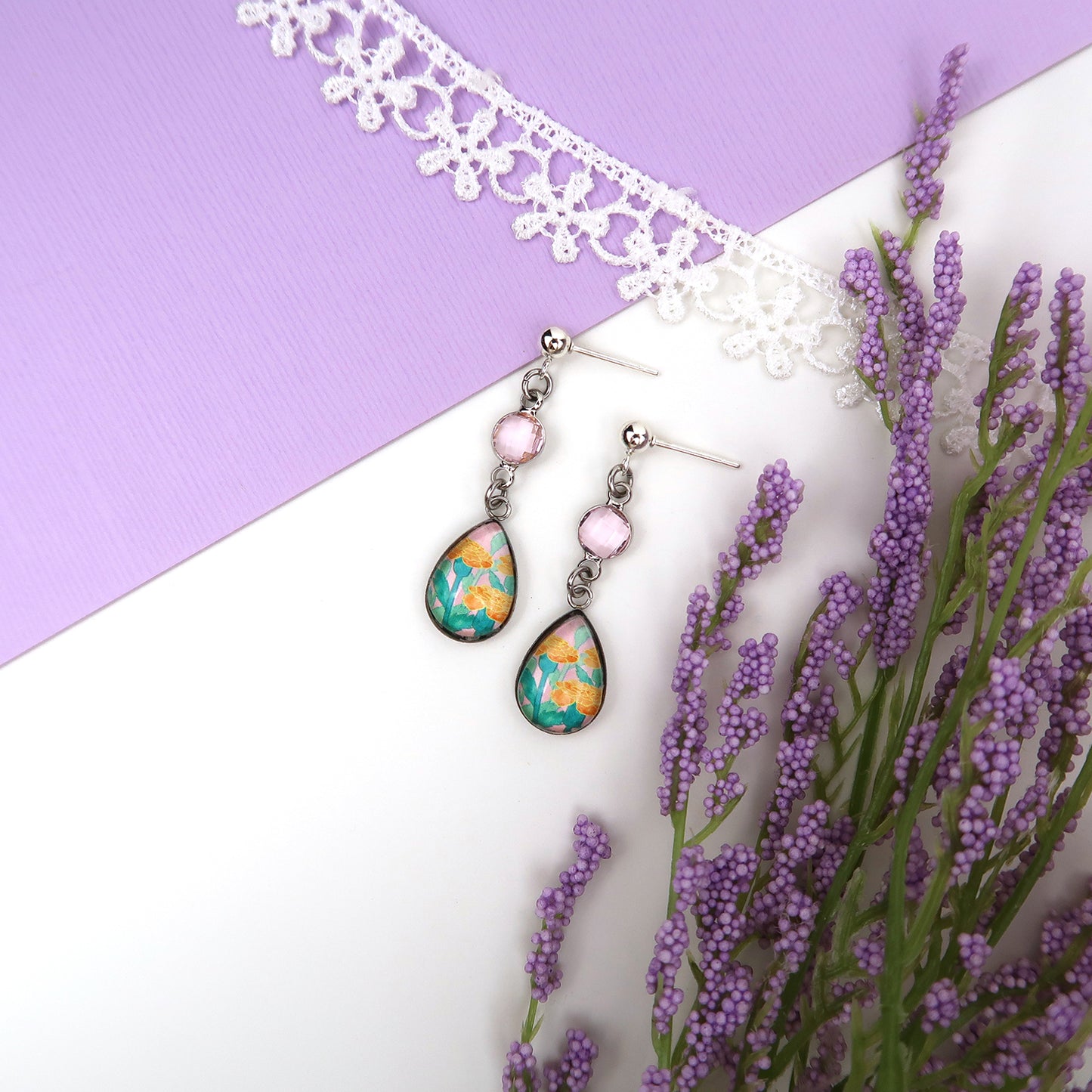 October Birth Flower Earrings - Marigolds