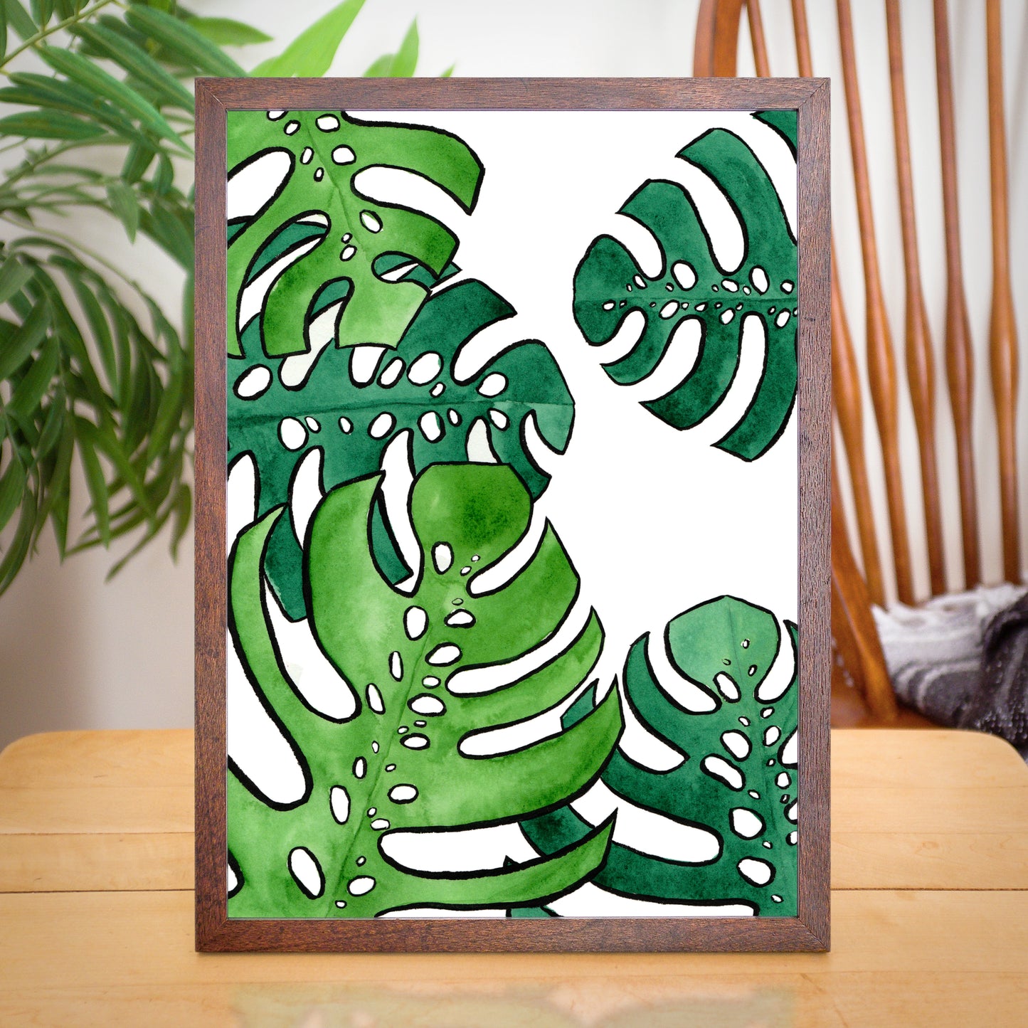 Monstera Deliciosa Large - Watercolor Plant Art Print