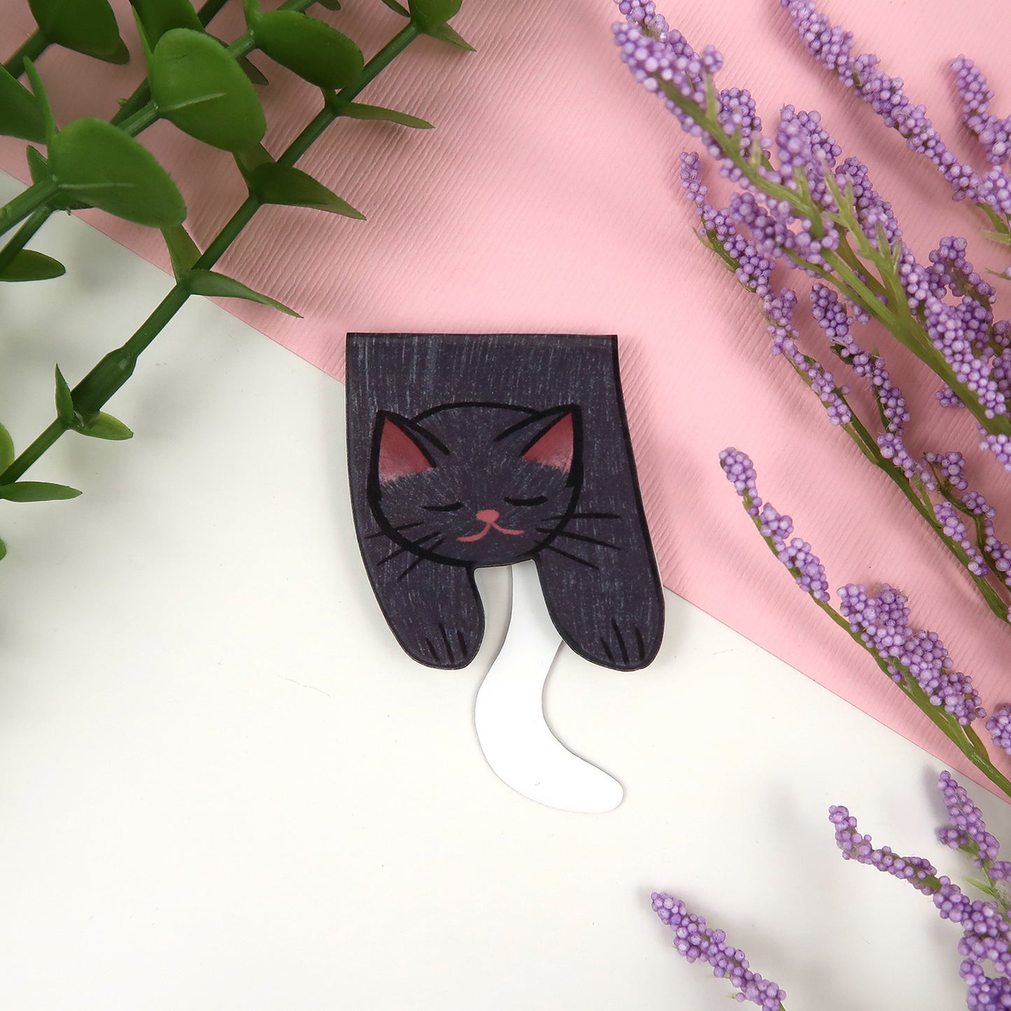 Black Cat Foldover - Magnetic Bookmark