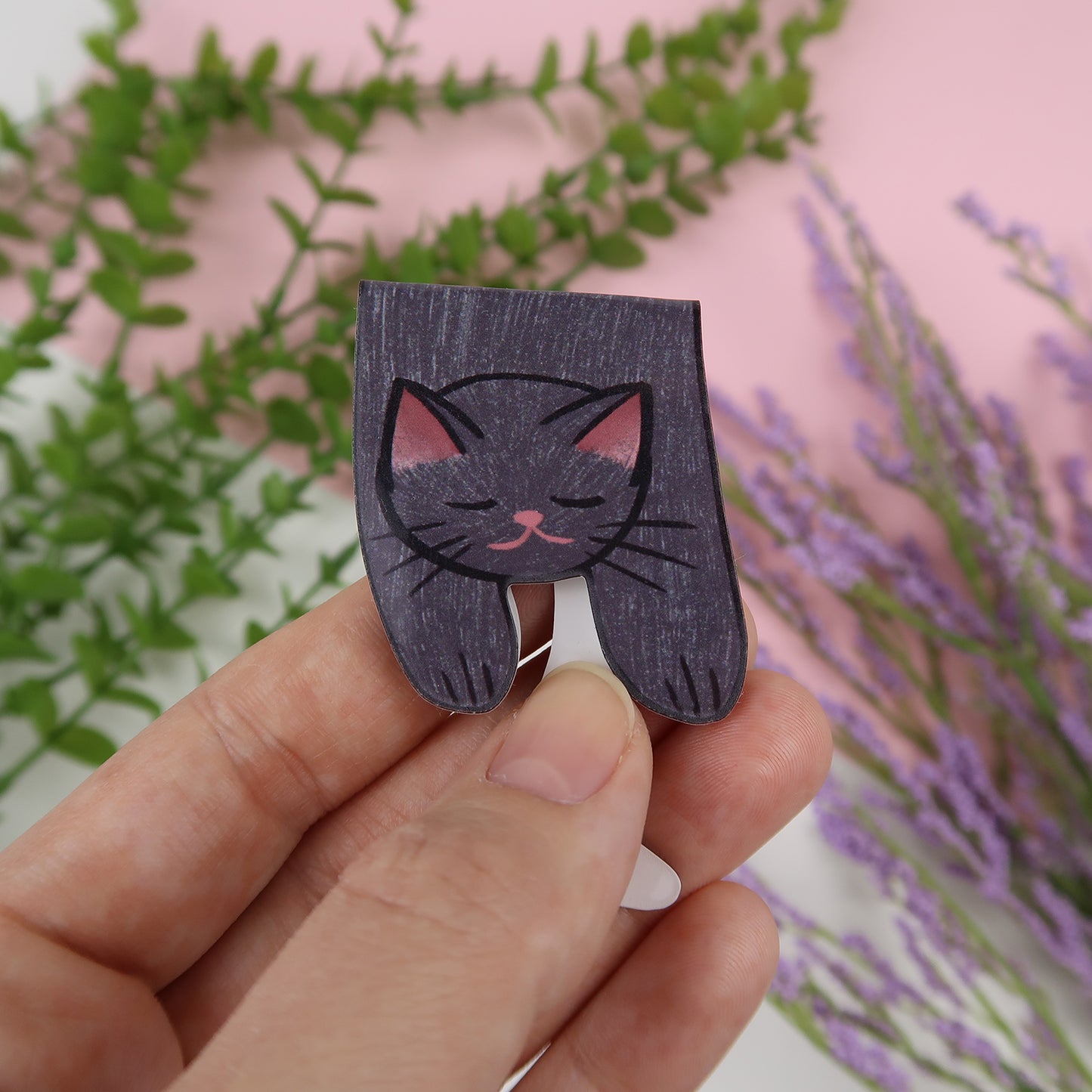 Black Cat Foldover - Magnetic Bookmark