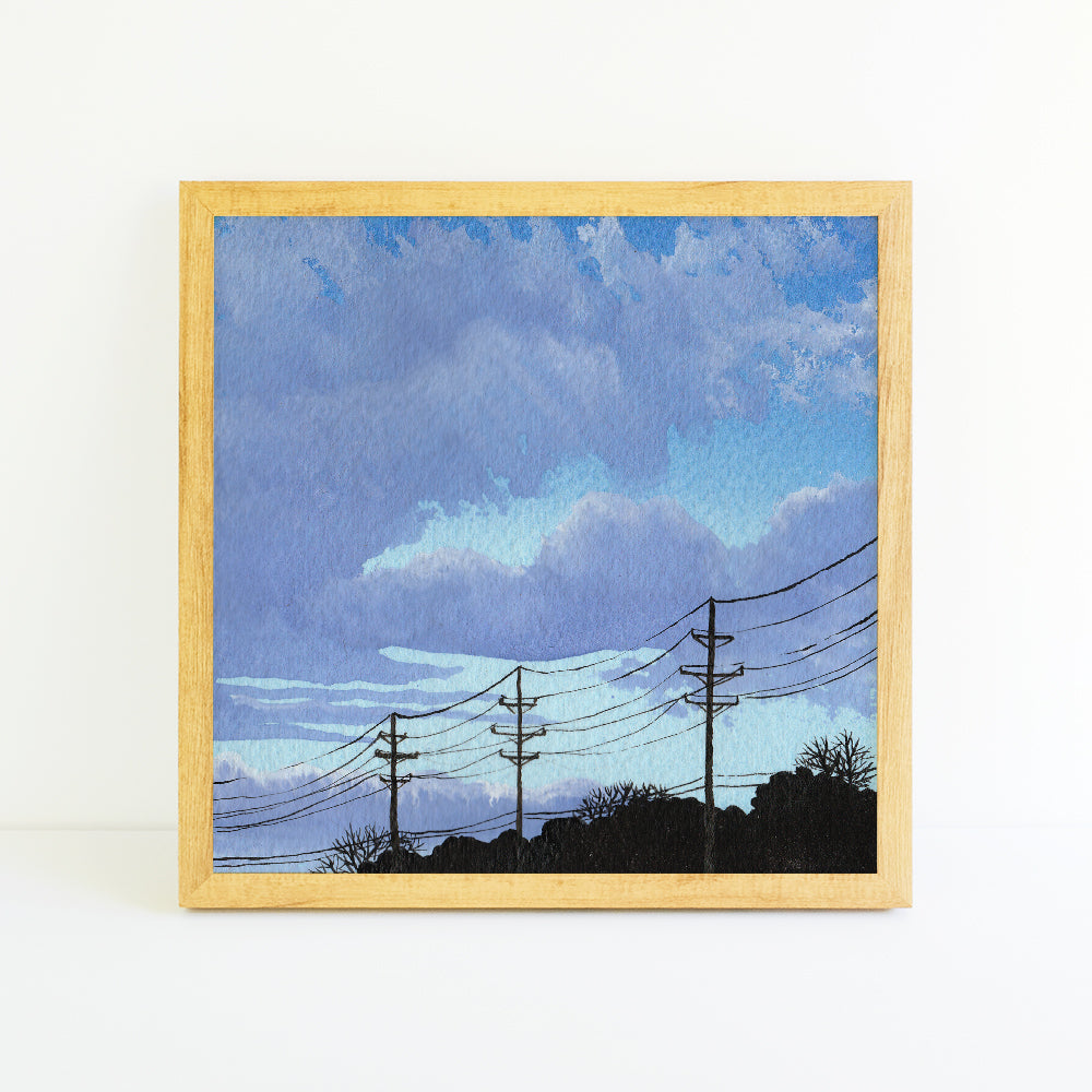 Blue and Purple Cloudscape - Watercolor Sky Art Print