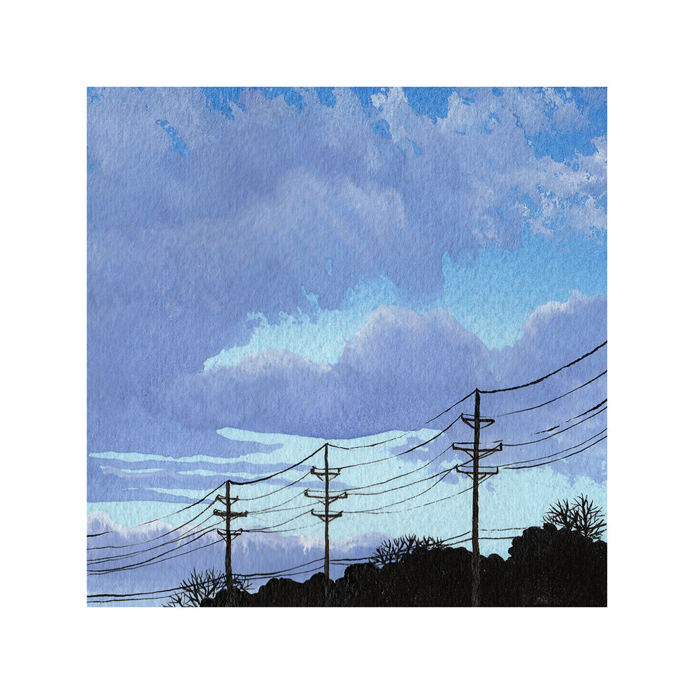 Blue and Purple Cloudscape - Watercolor Sky Art Print