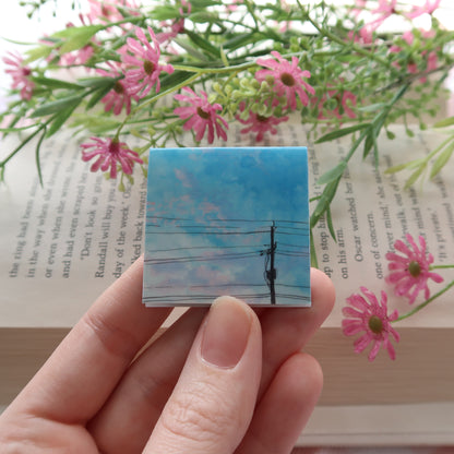 Blue Skies and Powerlines - Magnetic Bookmark