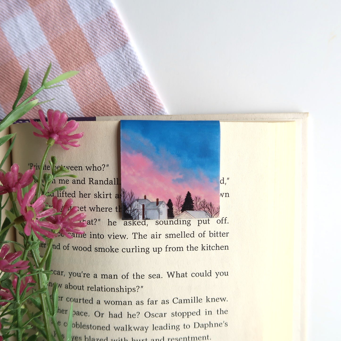 Bright Pink and Blue Sunset - Magnetic Bookmark
