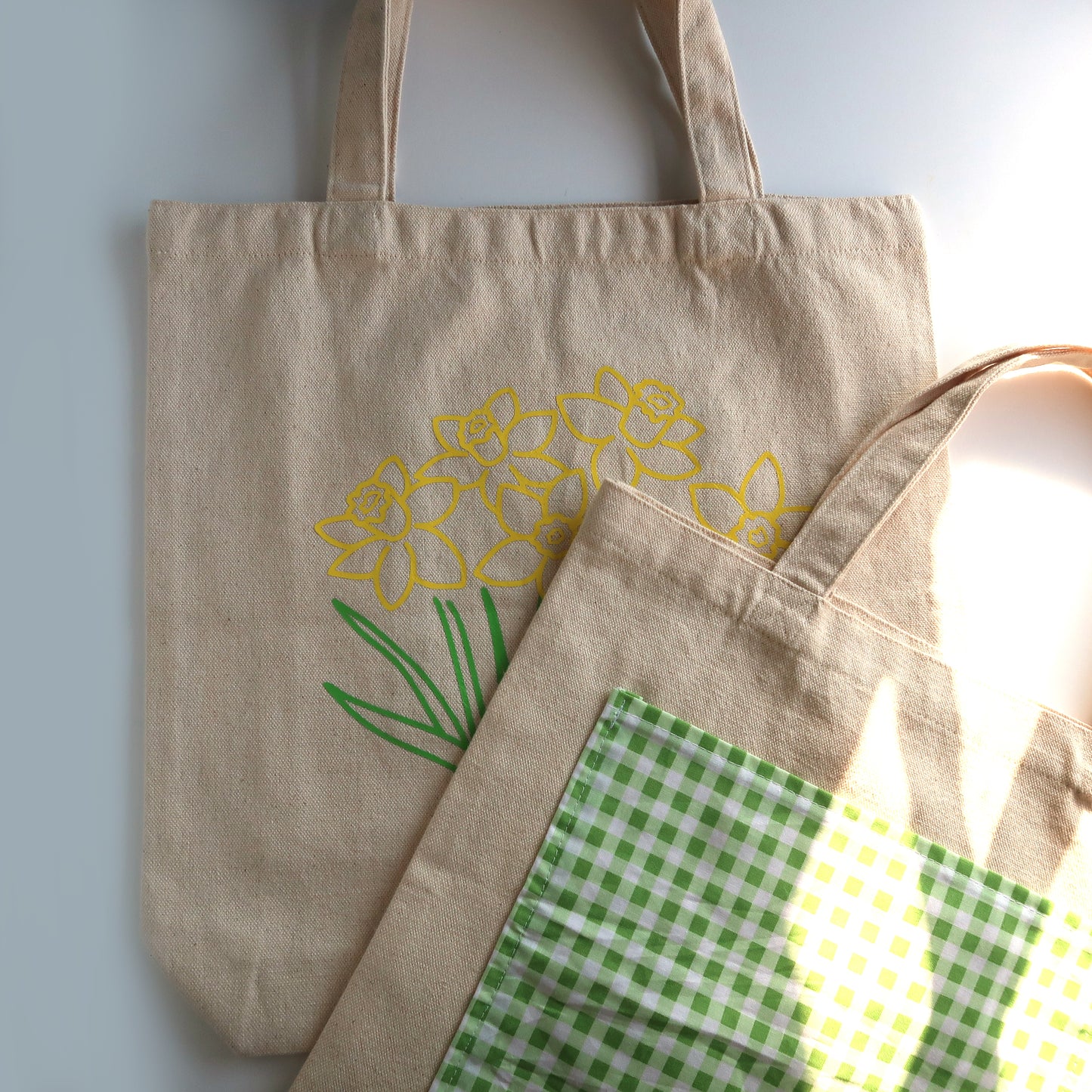 Daffodil Canvas Tote Bag with Pockets