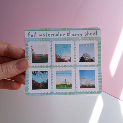 Fall Watercolor Stamps Mini Sticker Sheet