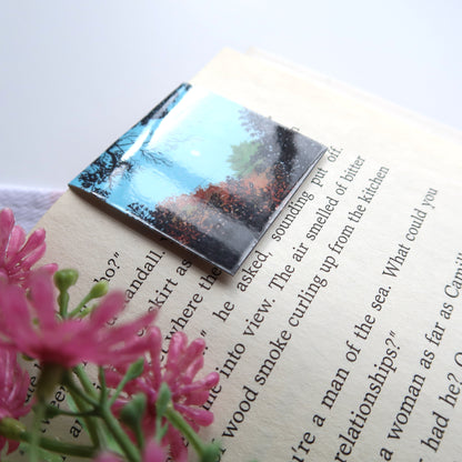 Fall Trees and Crescent Moon - Magnetic Bookmark