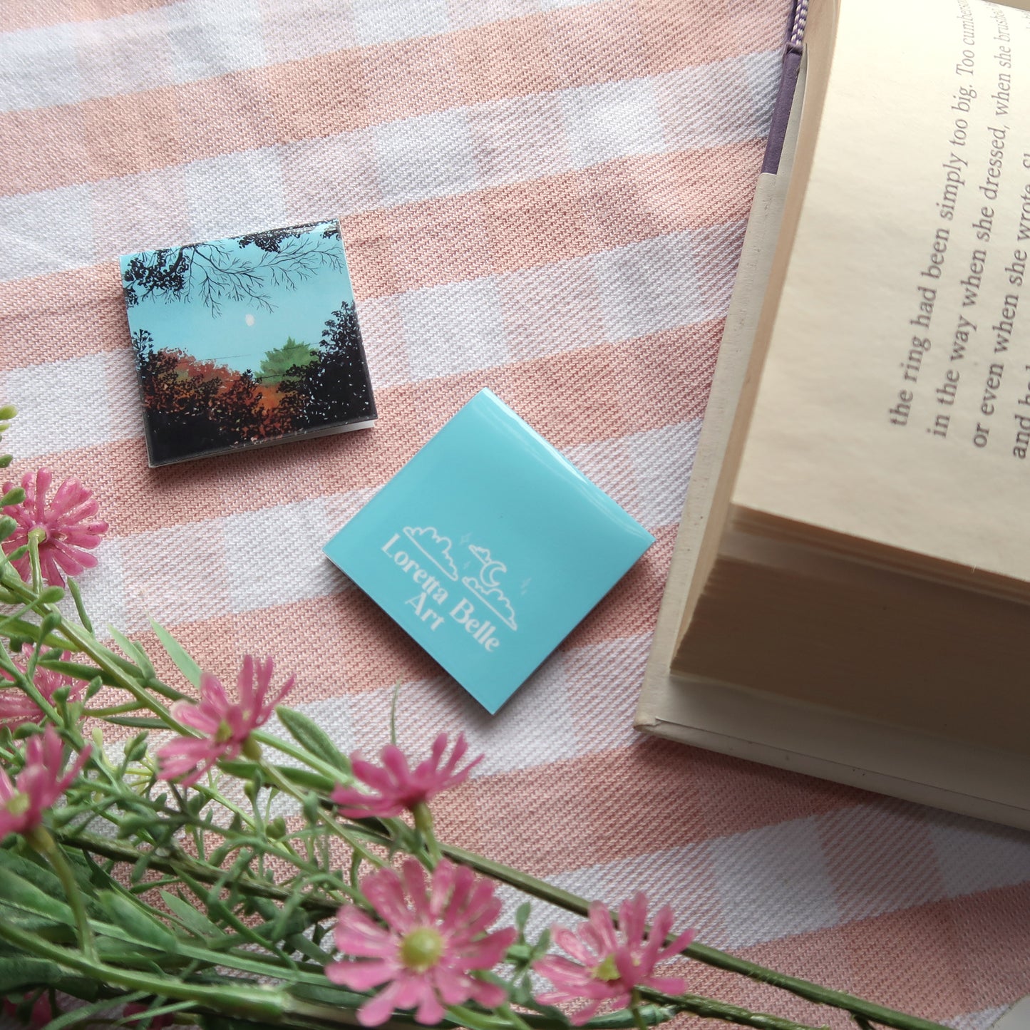 Fall Trees and Crescent Moon - Magnetic Bookmark