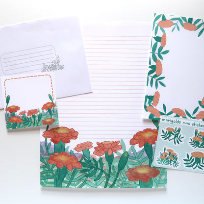 Marigolds Floral Letter Writing Set - Stationery
