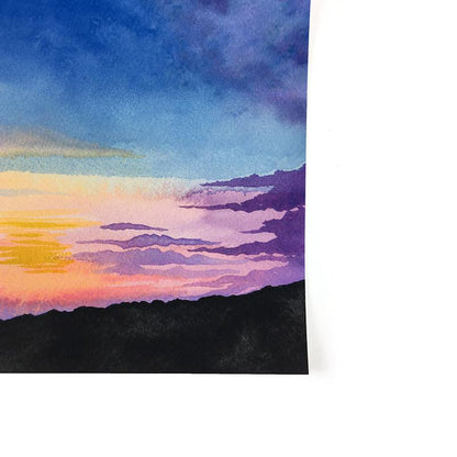 Mountain Sunset - Watercolor Sky Art Print
