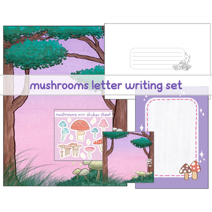 Purple Mushroom Forest Letter Writing Set - Stationery