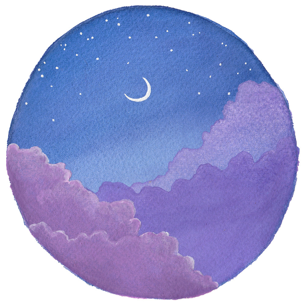 Night Sky Vector, Moon in the Clouds Hand Drawing' Art Print - Danussa |  Art.com