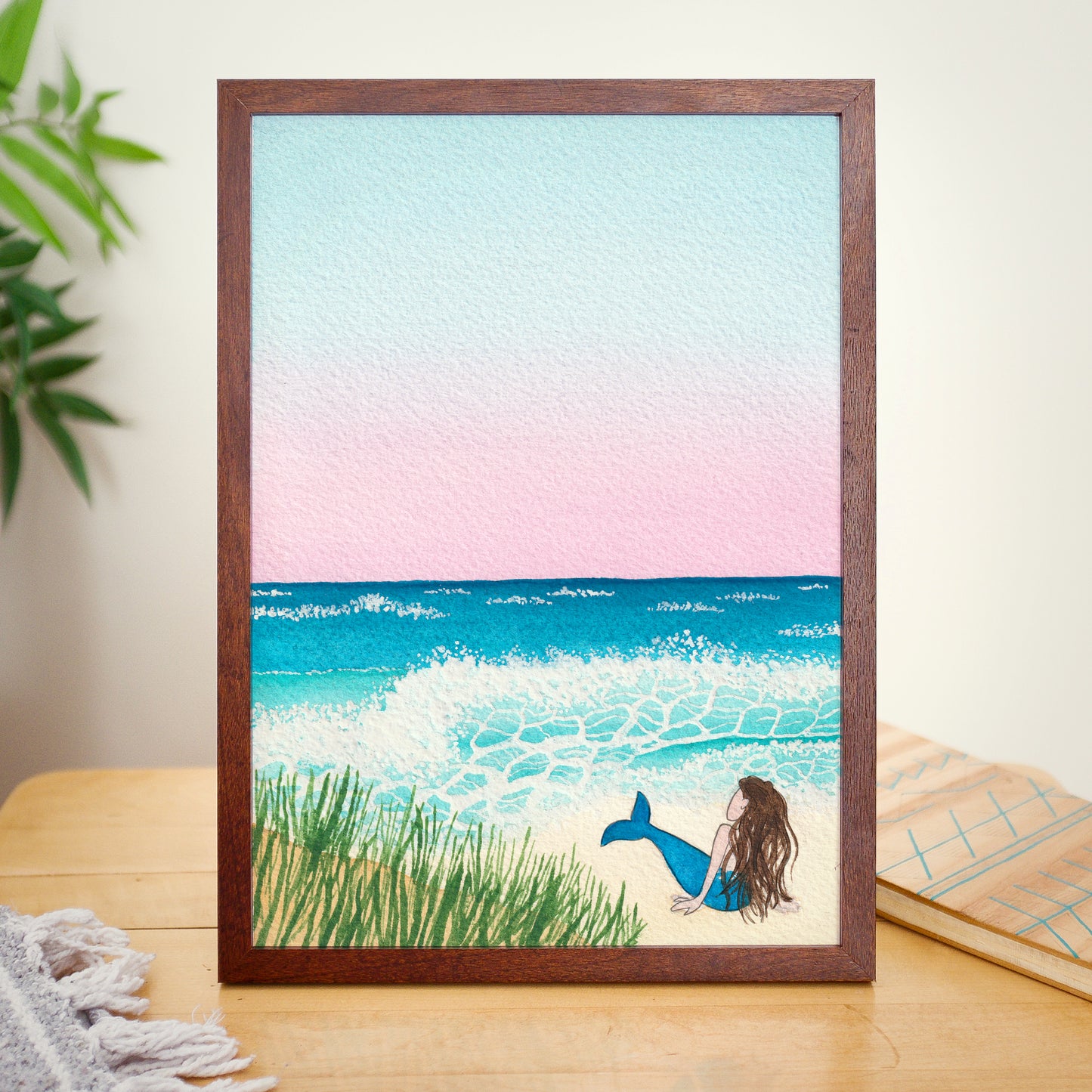 Ocean Waves Watercolor Art Print