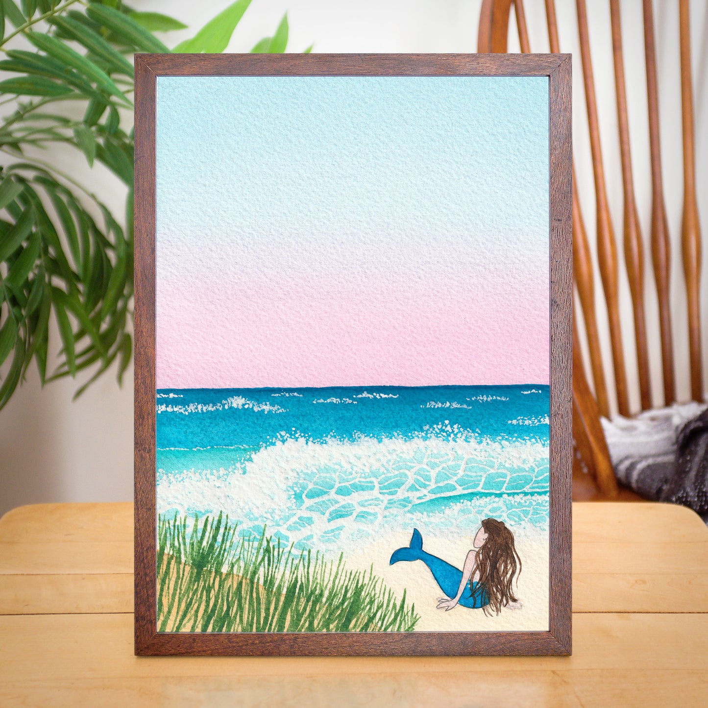 Ocean Waves Watercolor Art Print