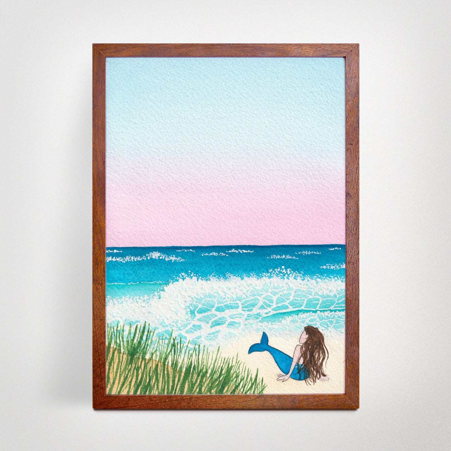 Ocean Waves Watercolor Art Print