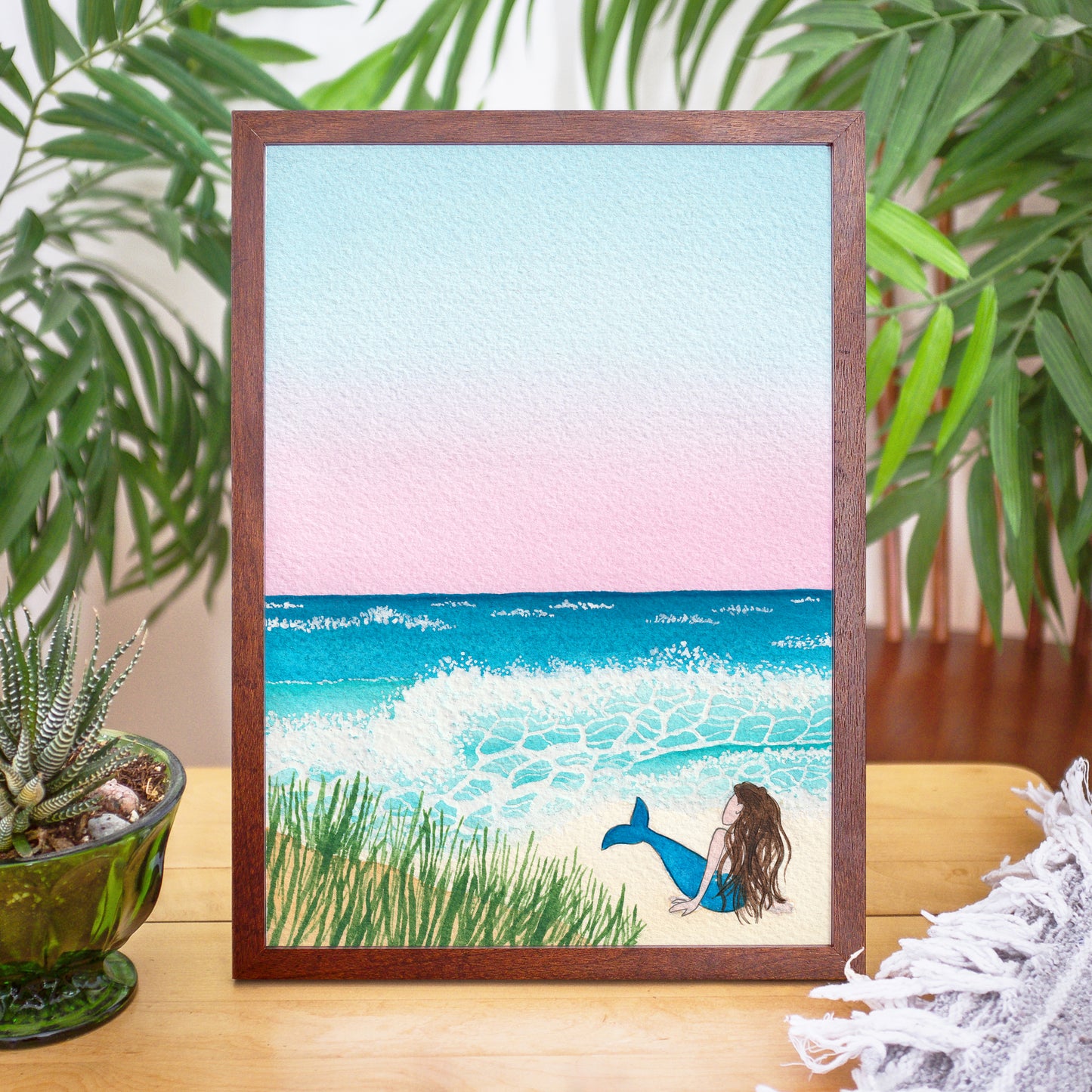 Ocean Waves Watercolor Art Print