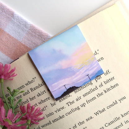Pastel Mountain Sunset - Magnetic Bookmark