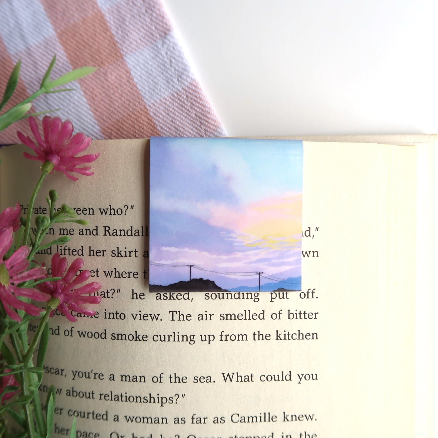 Pastel Mountain Sunset - Magnetic Bookmark