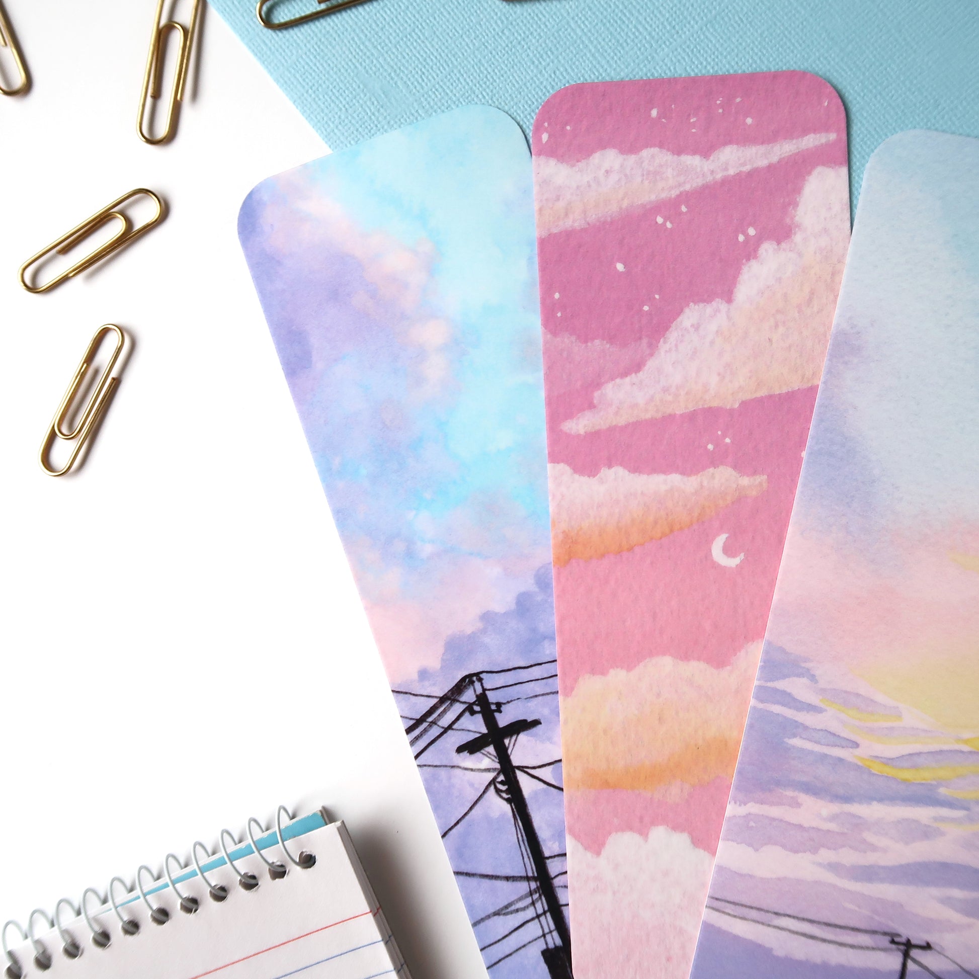 Pastel Pink Photo Series Paper Bookmarks set