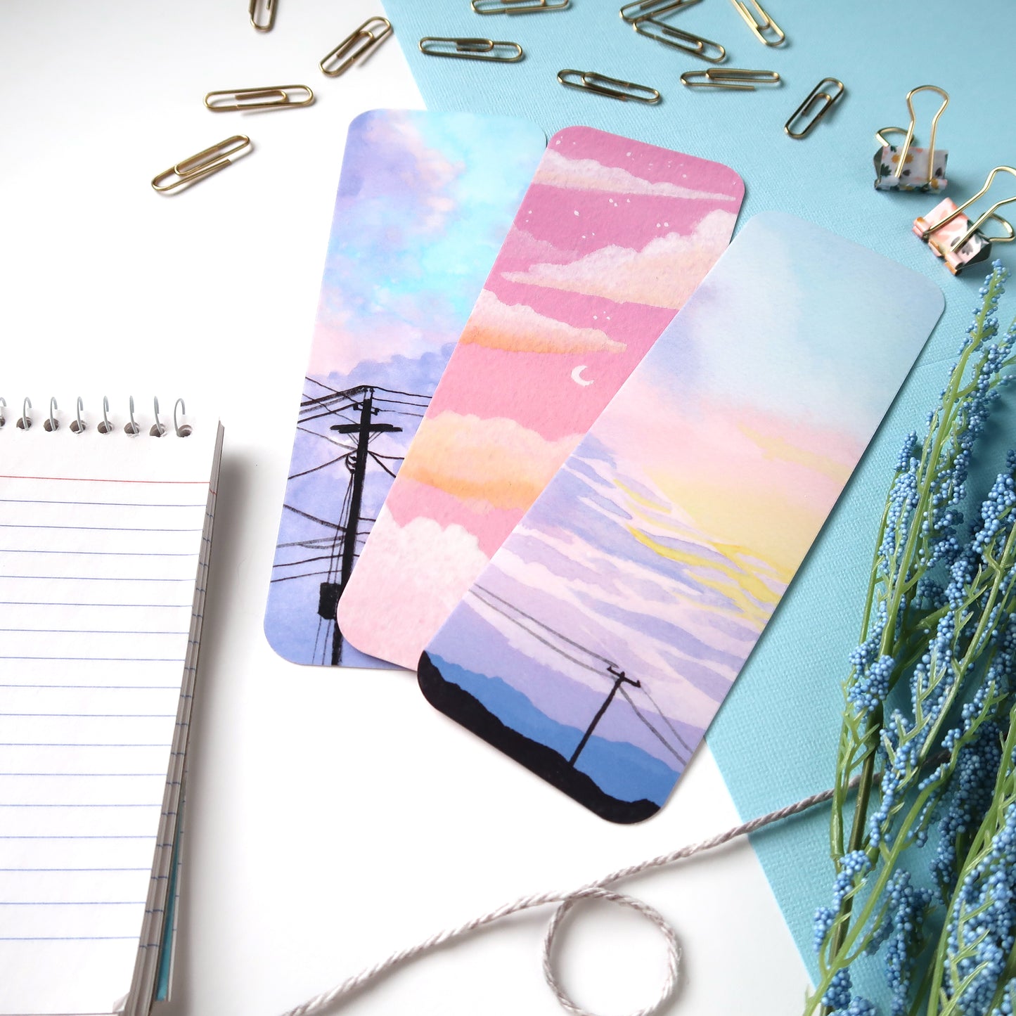 Pastel Skies Bookmark Bundle - Set of Three