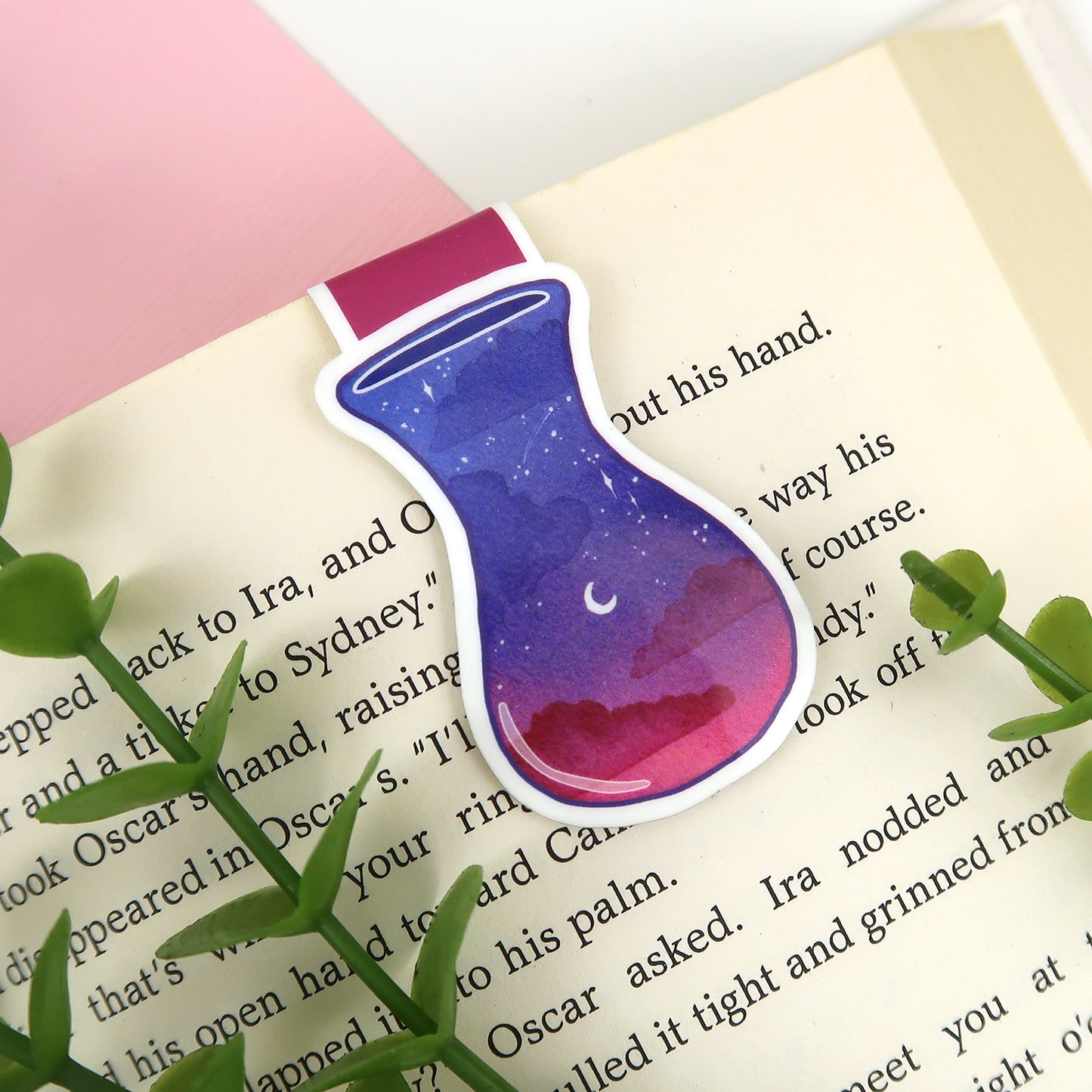 Purple and Pink Sky Jar - Magnetic Bookmark