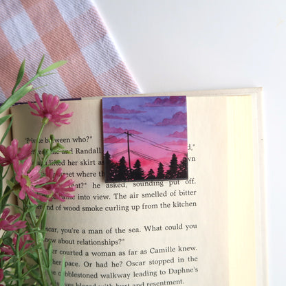Purple and Pink Sunset Sky - Magnetic Bookmark