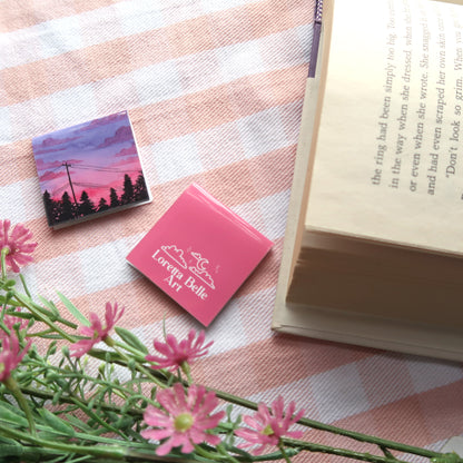 Purple and Pink Sunset Sky - Magnetic Bookmark