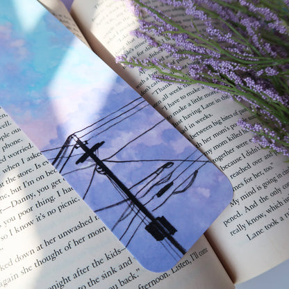 Purple Clouds and Powerlines Sky Bookmark