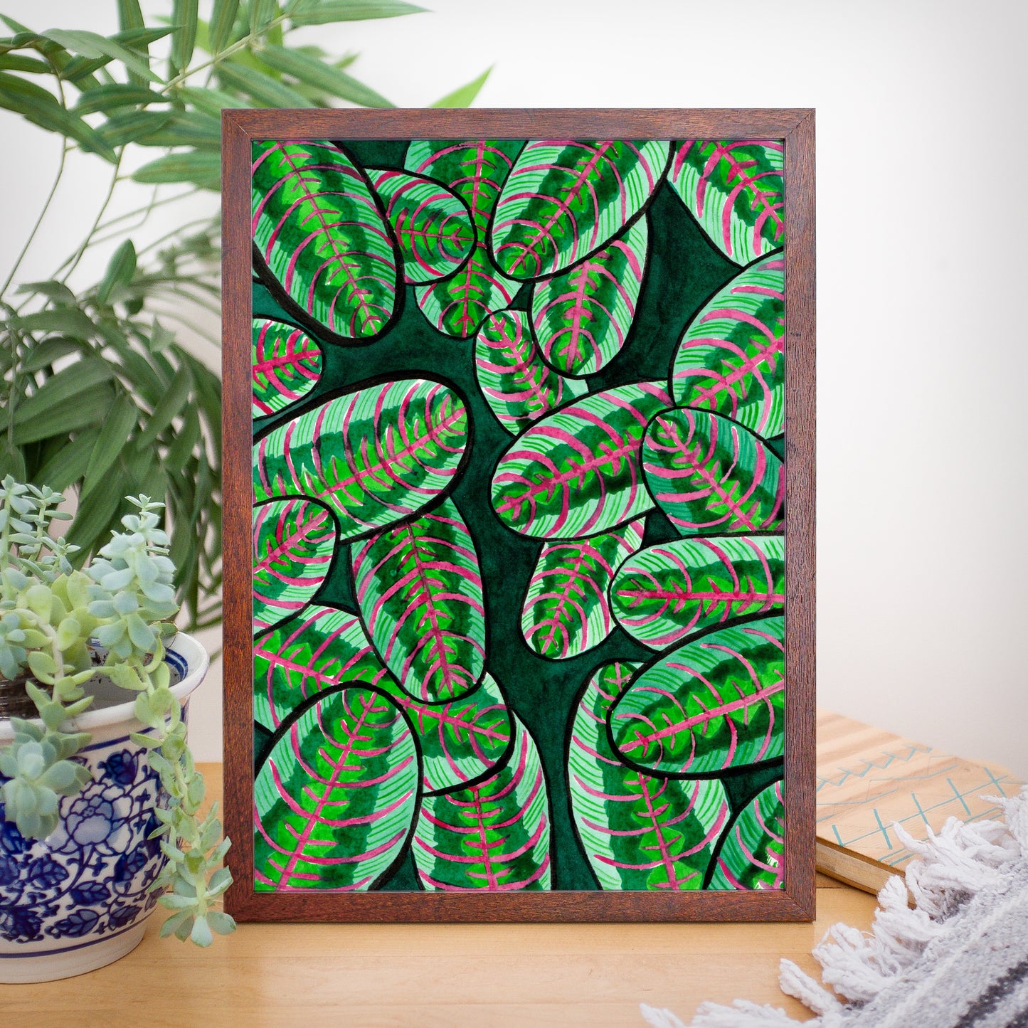 Red Maranta - Watercolor Plant Art Print