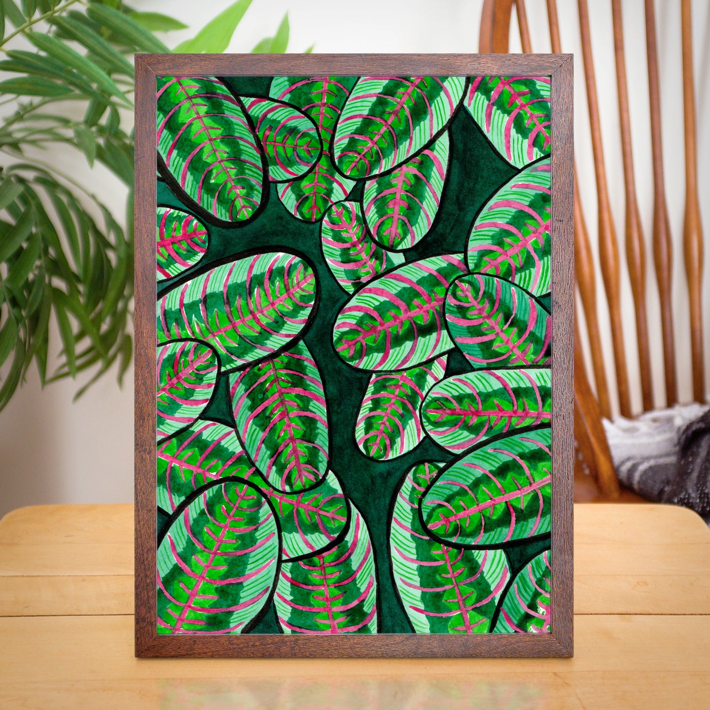 Red Maranta - Watercolor Plant Art Print