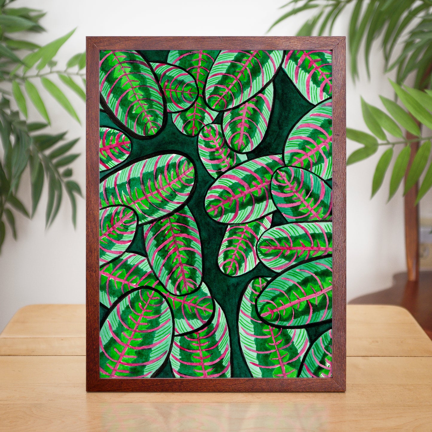 Red Maranta - Watercolor Plant Art Print