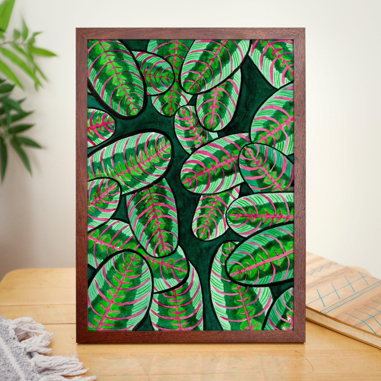 Red Maranta - Watercolor Plant Art Print