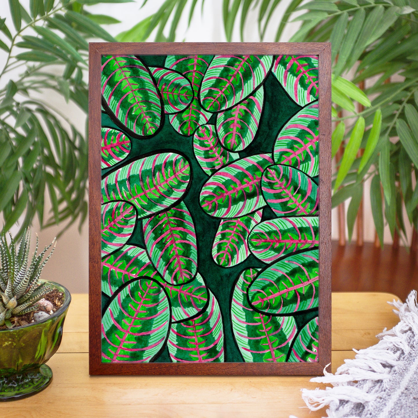 Red Maranta - Watercolor Plant Art Print