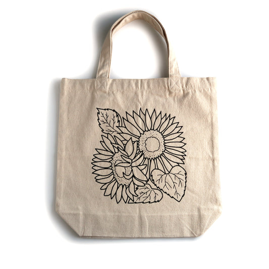 Sunflowers Minimalist Canvas Tote Bag - No Pockets