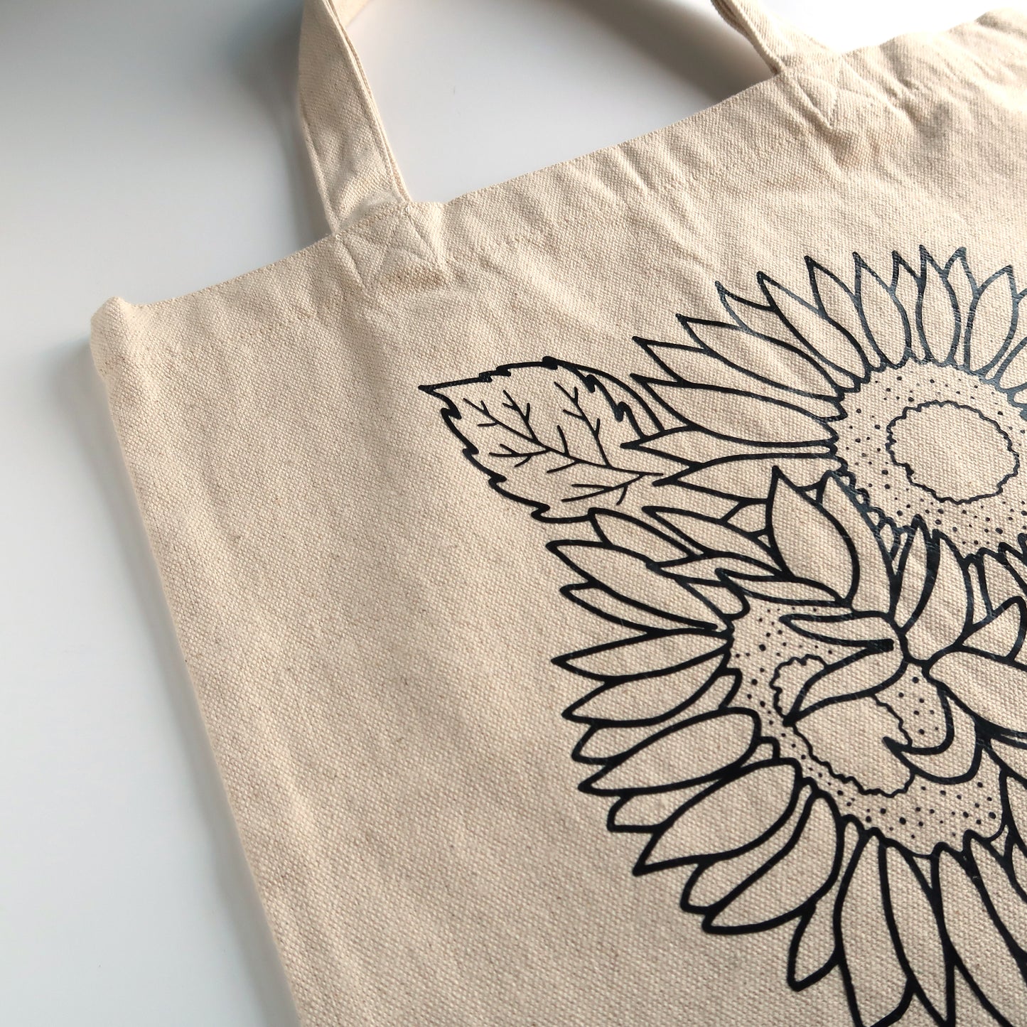 Sunflowers Minimalist Canvas Tote Bag - No Pockets