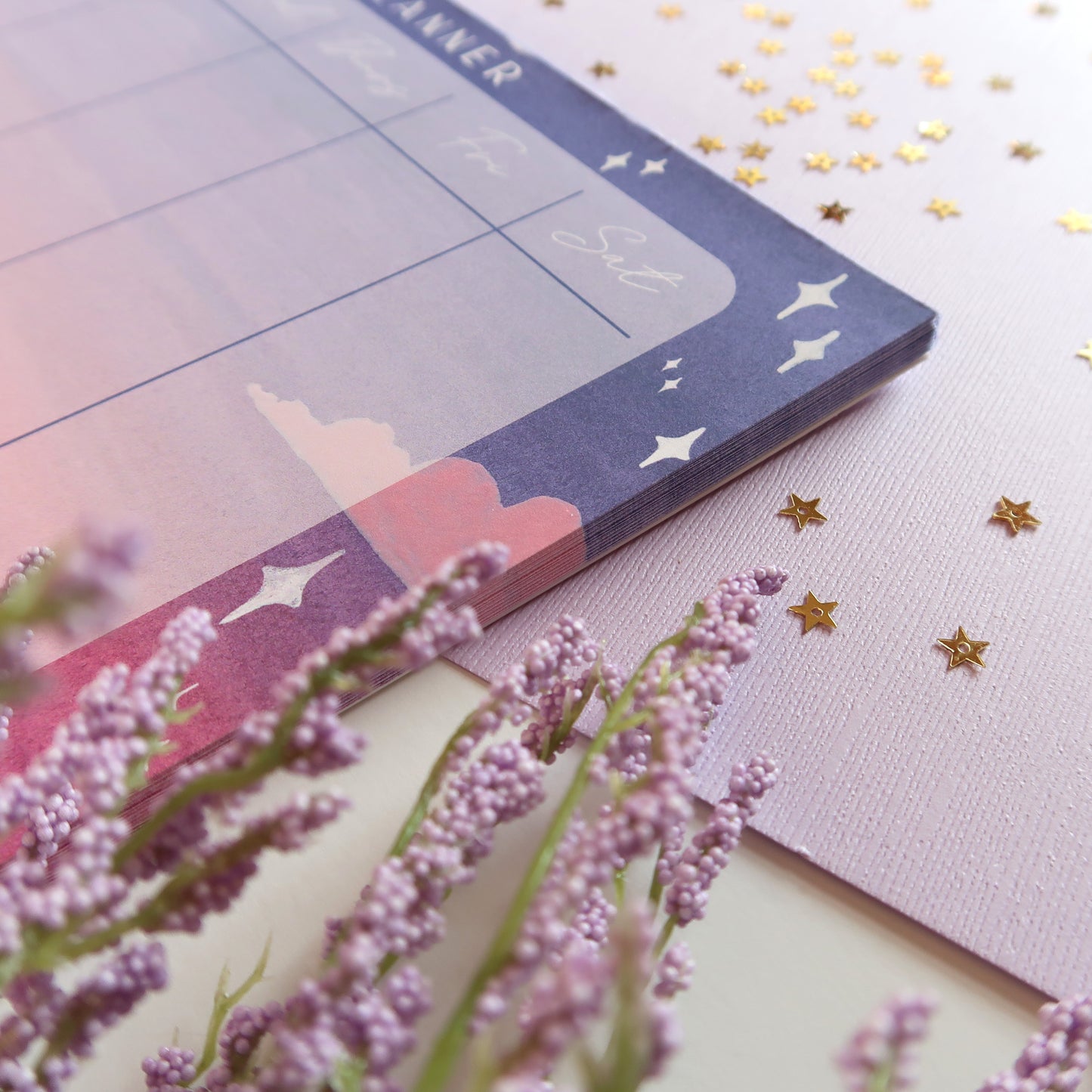 Purple and Pink Sunset Sky Weekly Planner - Stationery