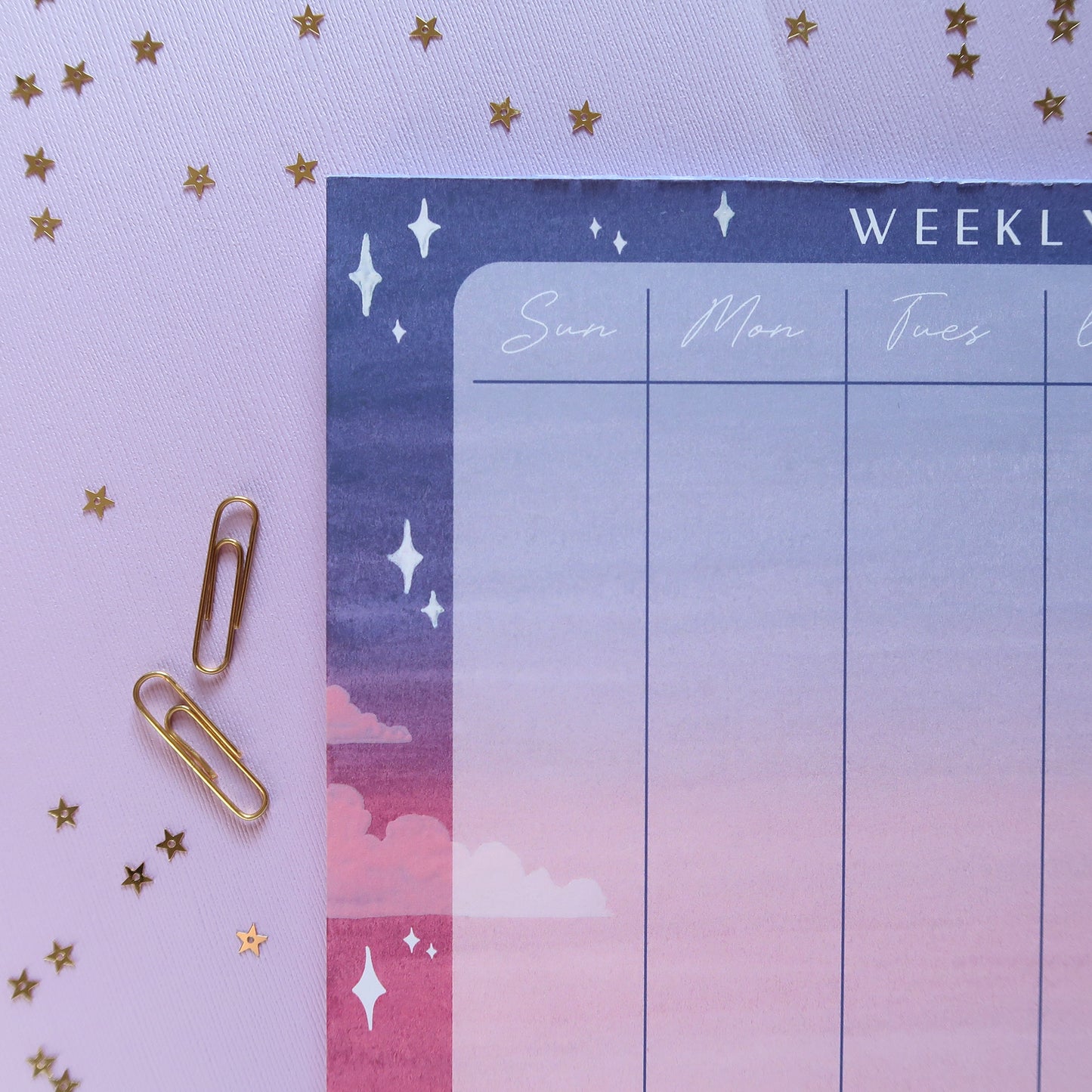 Purple and Pink Sunset Sky Weekly Planner - Stationery