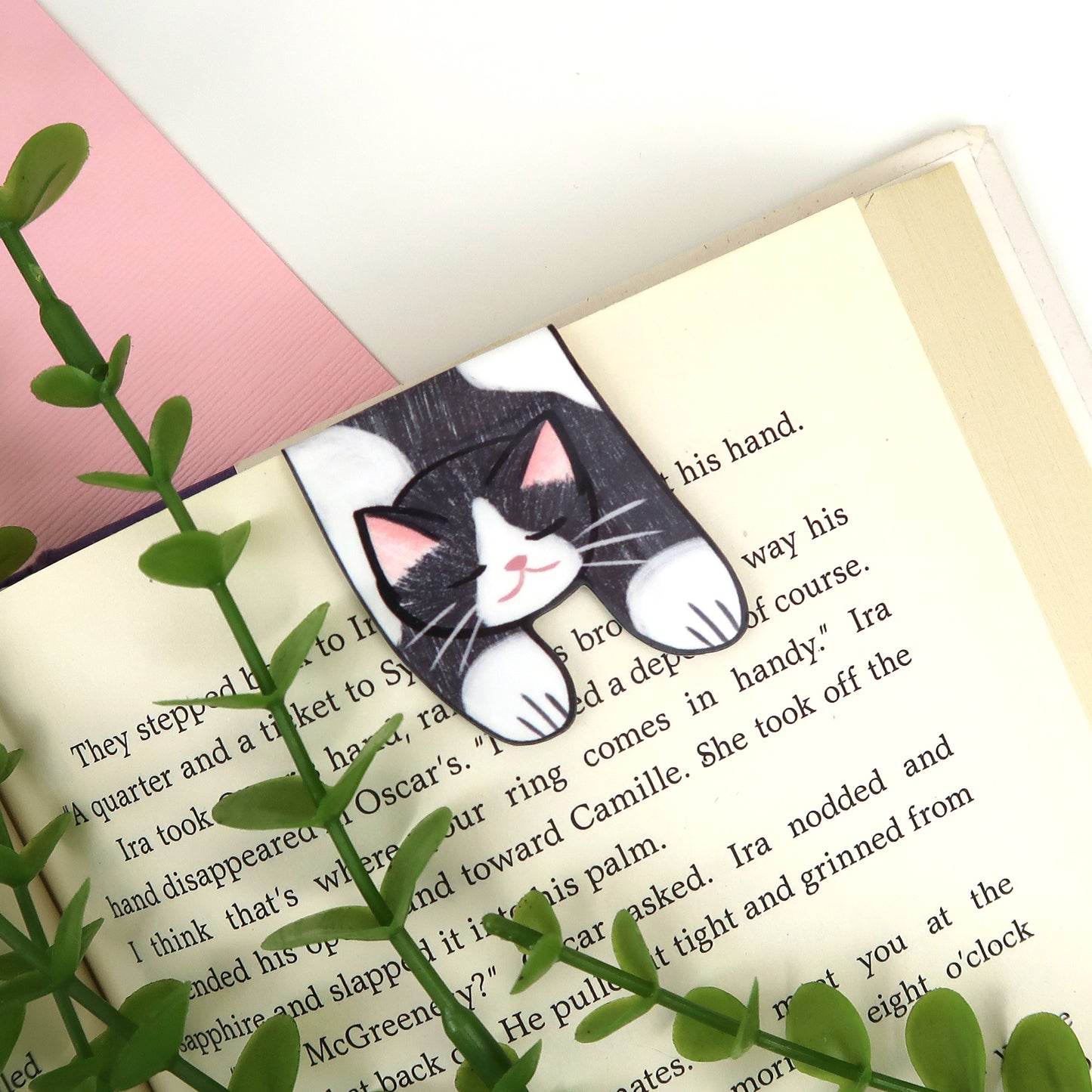 Tuxedo Cat Foldover - Magnetic Bookmark