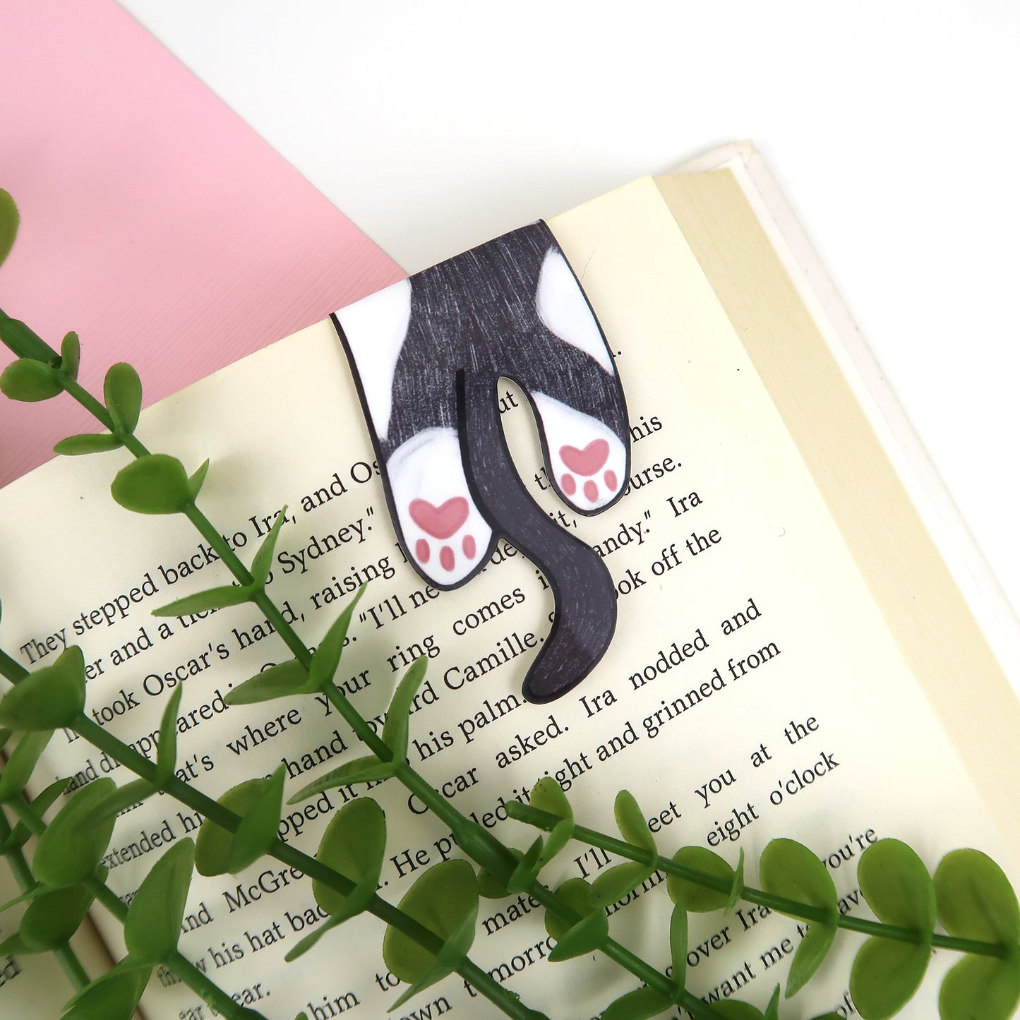 Tuxedo Cat Foldover - Magnetic Bookmark