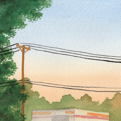 Warm Toned Sunset - Original Watercolor Painting Inktober Day 26