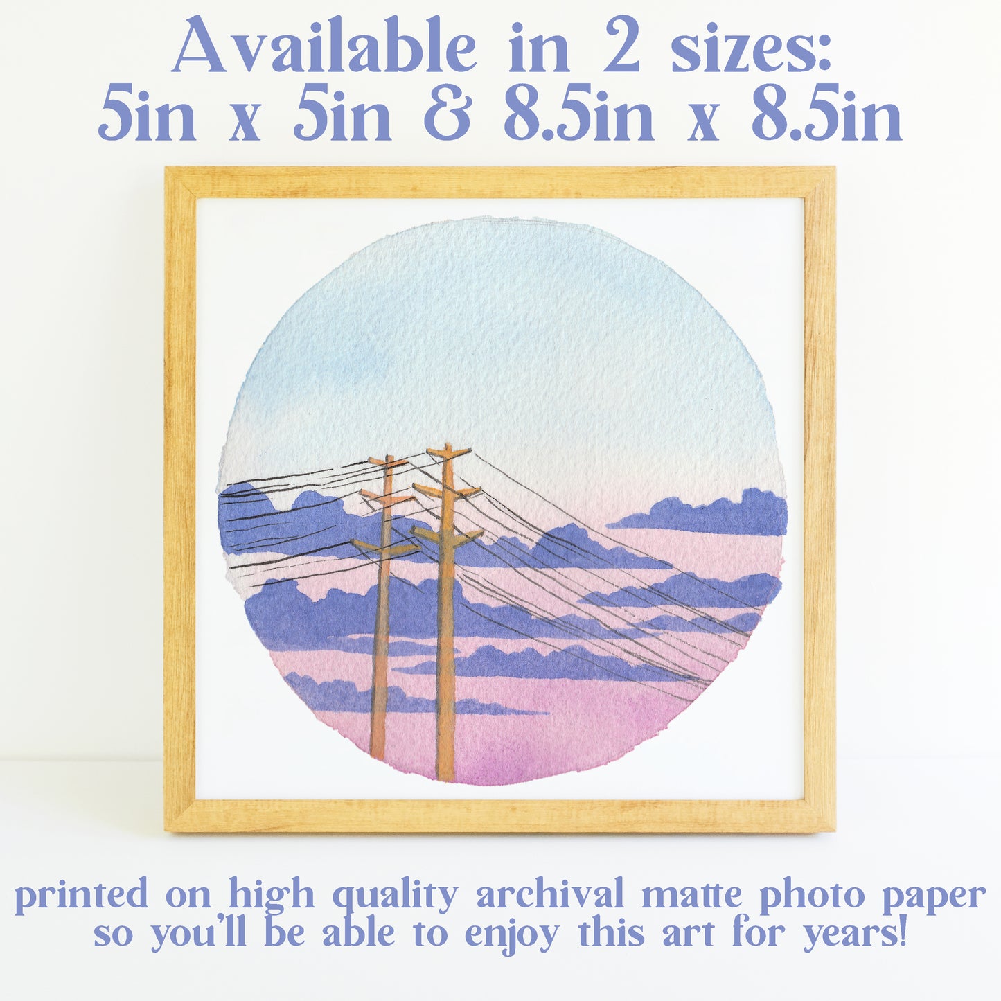 Pastel Cloudy Sunset - Watercolor Sky Art Print