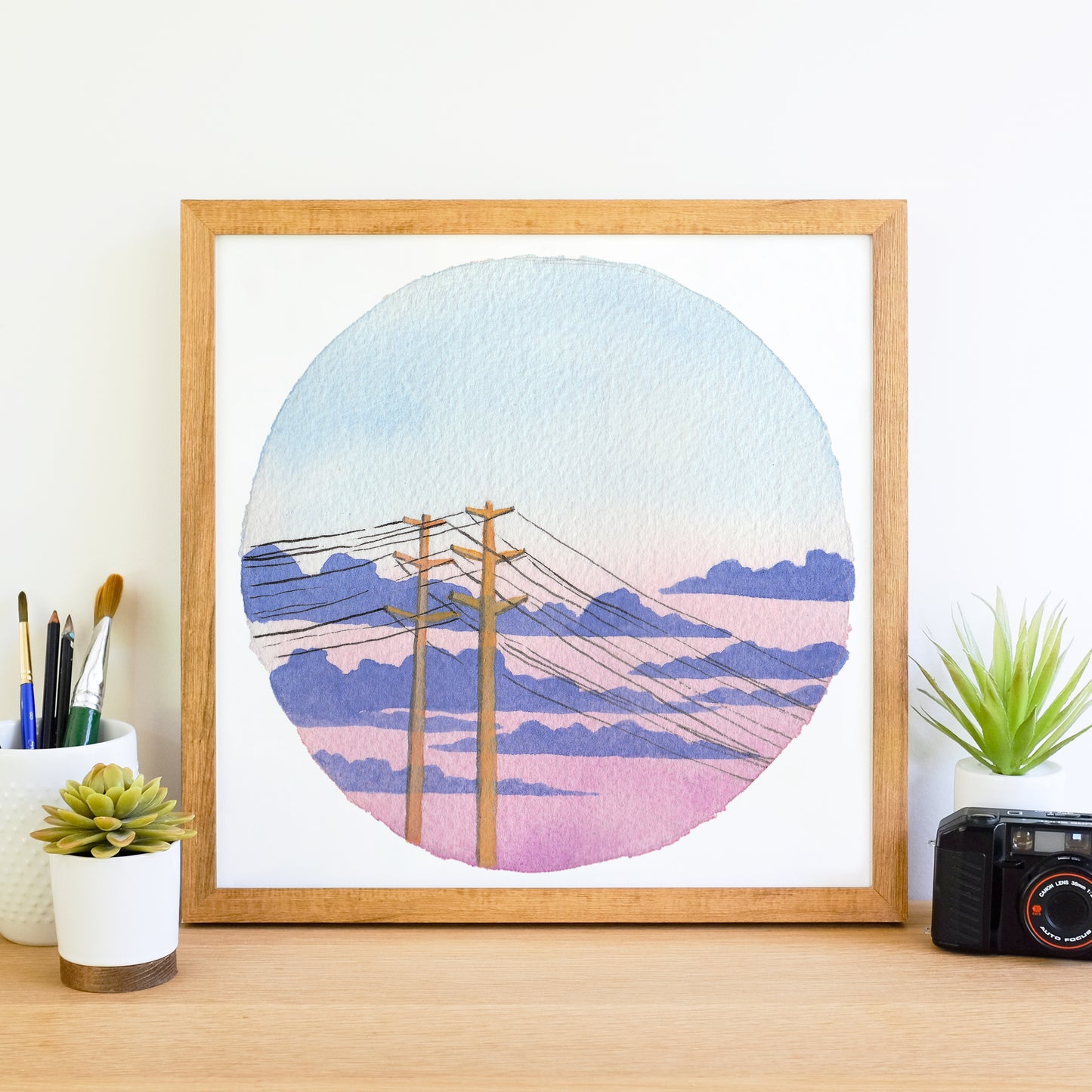 Pastel Cloudy Sunset - Watercolor Sky Art Print