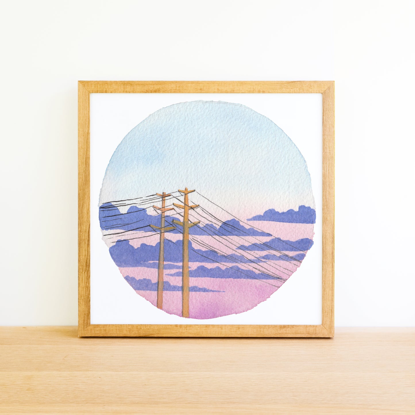 Pastel Cloudy Sunset - Watercolor Sky Art Print