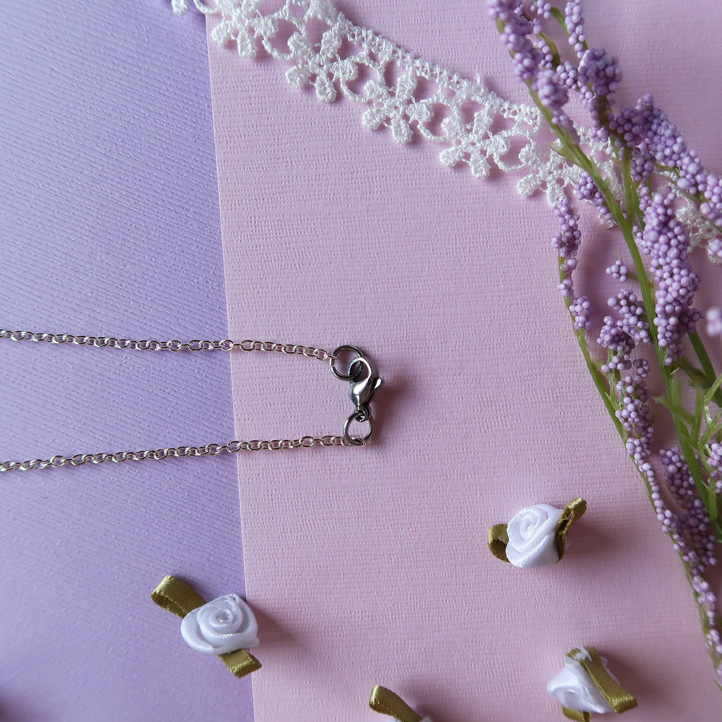 Cloudy Fall Sky Miniature Watercolor Necklace